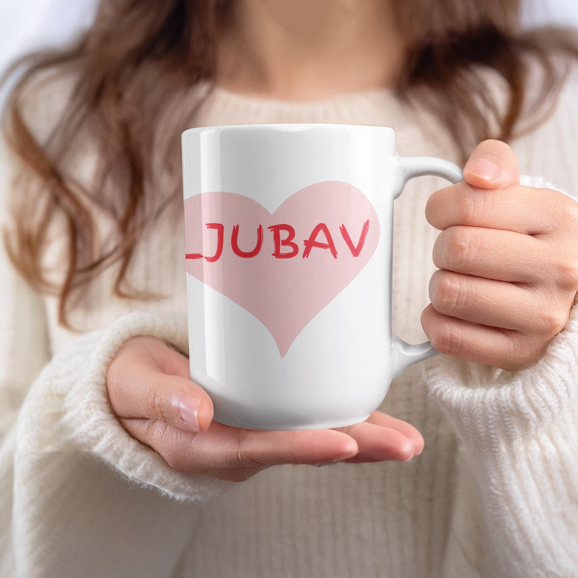 Ljubav Heart Design Mug for Coffee and Tea Lovers