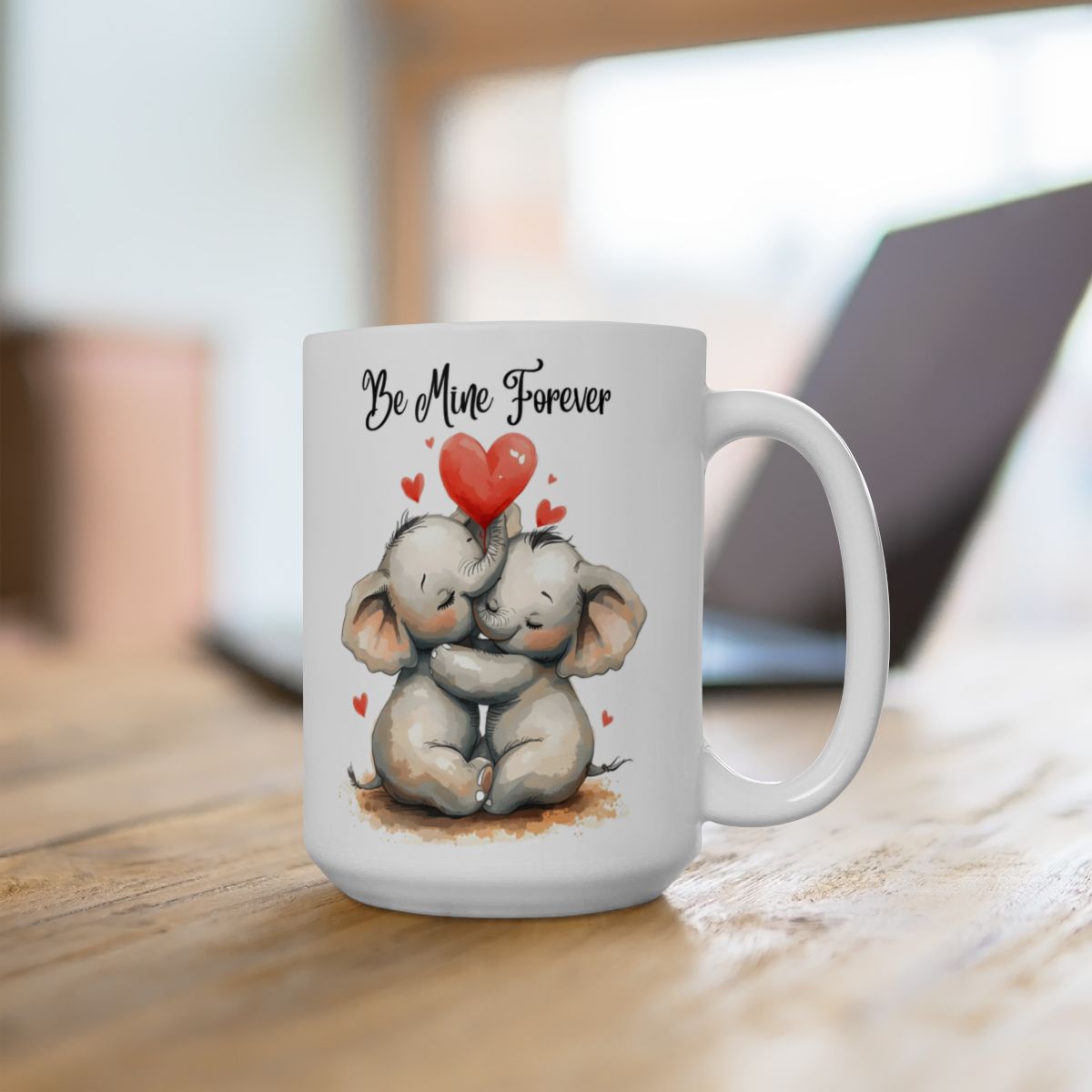 Be Mine Forever Elephant Couple Mug for Coffee Lovers
