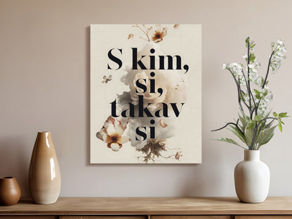 Floral Art With Inspirational Quote Canvas product