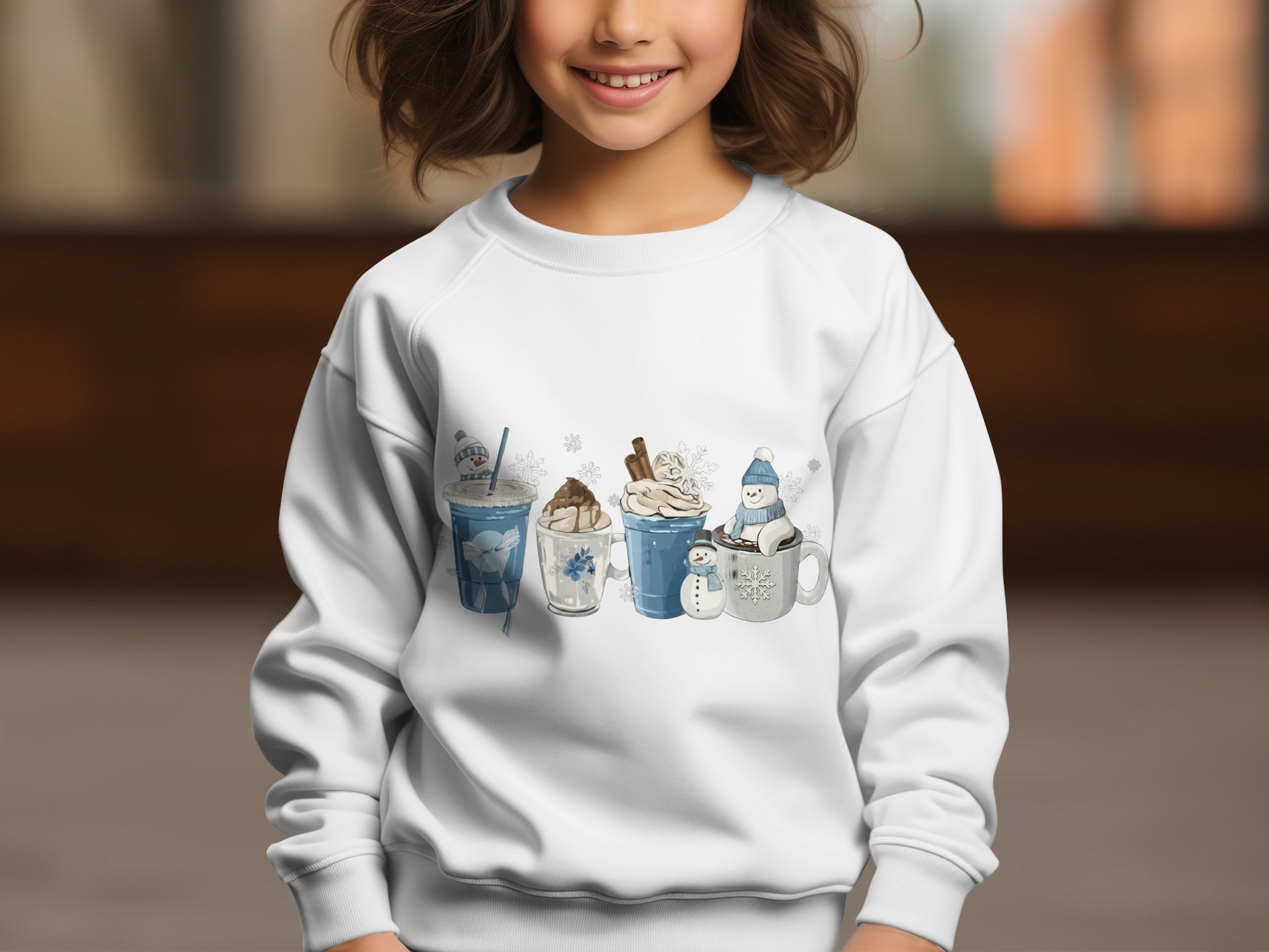 Cozy Winter Hot Cocoa Themed Sweatshirt for Kids