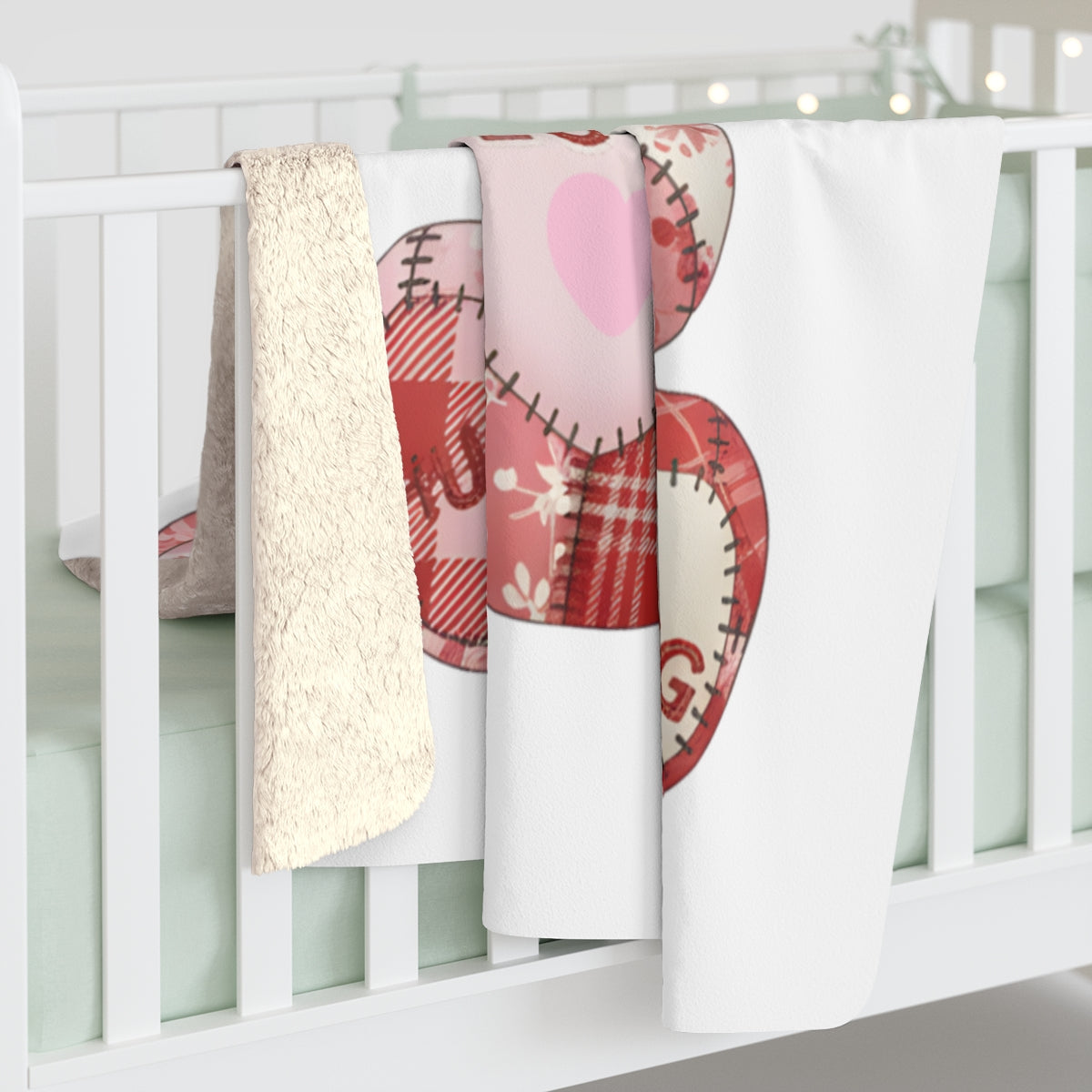 Cute Patchwork Heart Design Baby Blanket Product