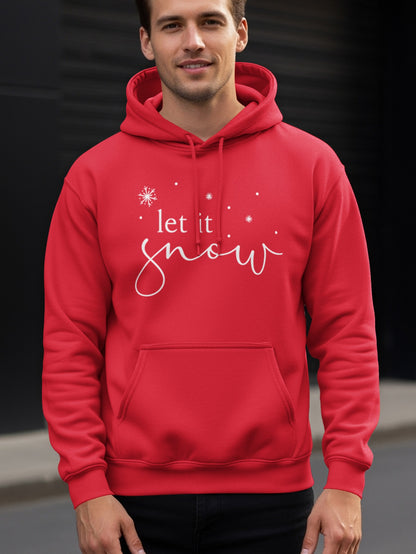 Let It Snow Design Red Sweatshirt for Winter Apparel