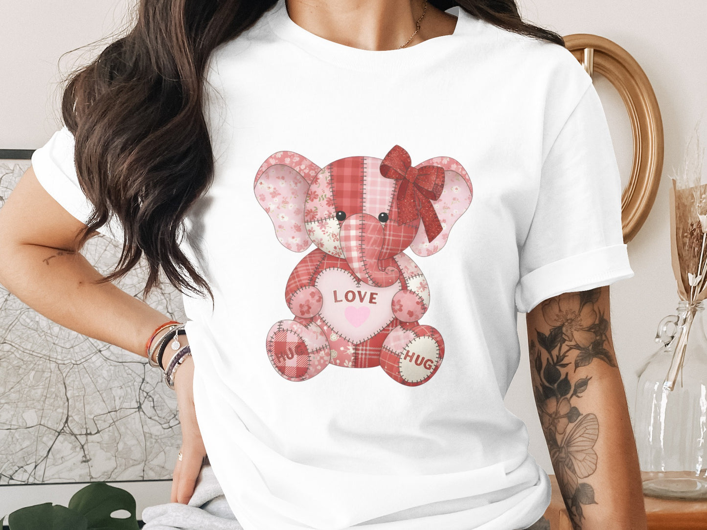 Adorable Pink Elephant with Love Message T-shirt