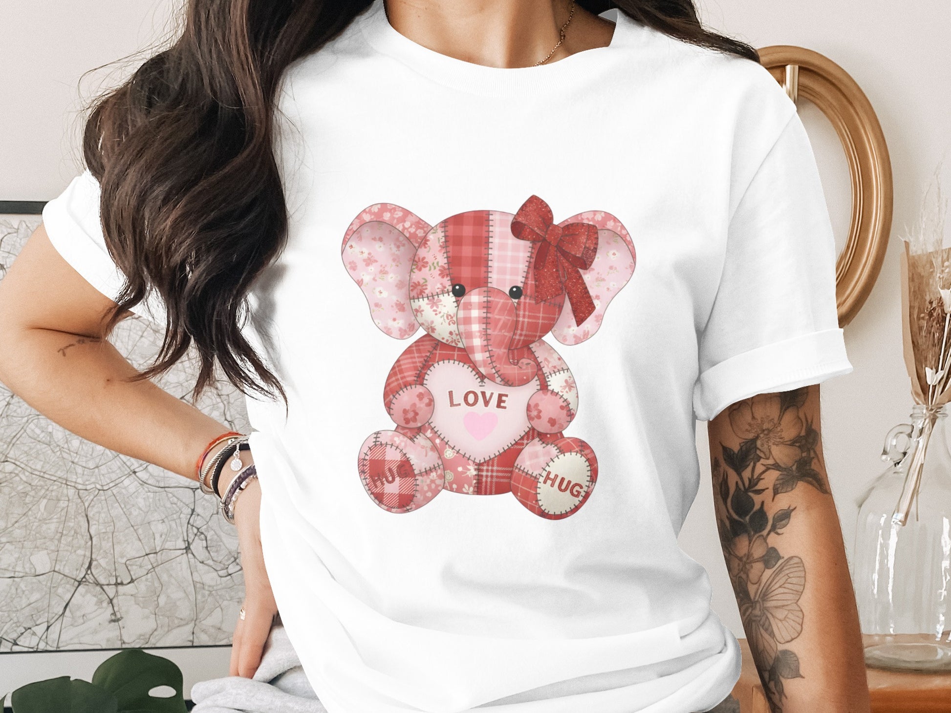 Adorable Pink Elephant with Love Message T-shirt