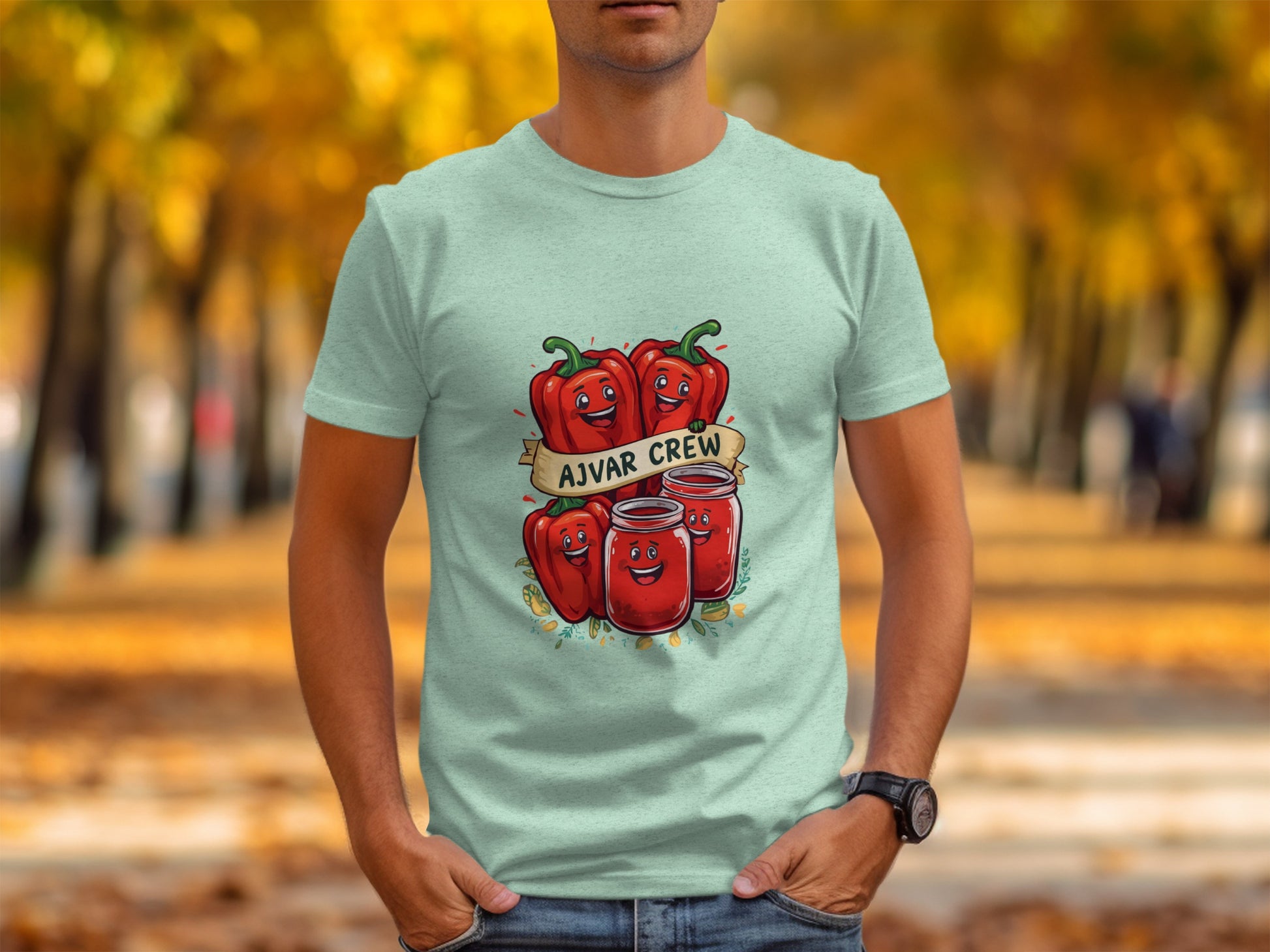 Ajvar Crew Design Illustrated Printed Shirt product