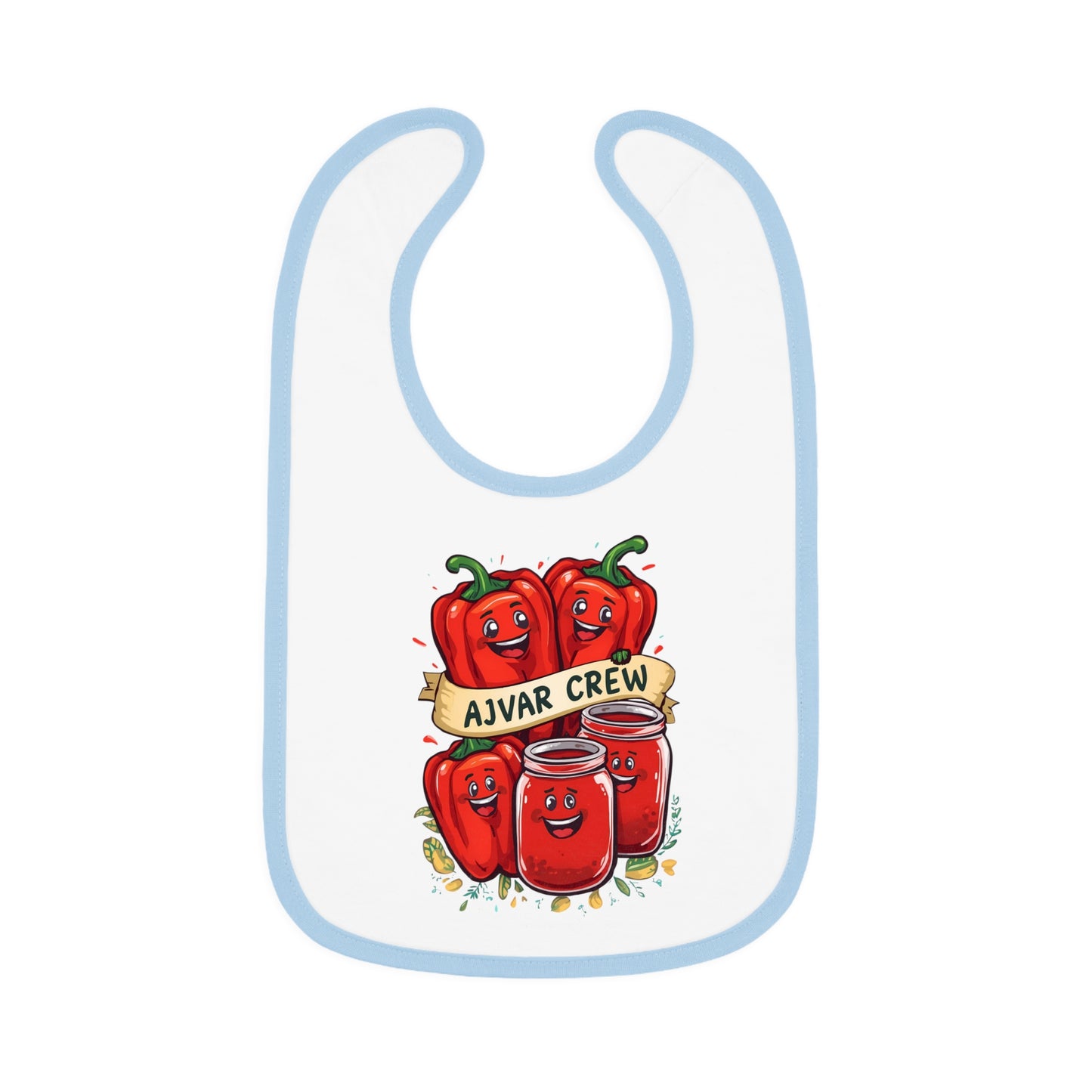 Cute Baby Bib with AJVAR CREW Design, Funny Bib for Toddlers, Baby Shower Gift, Infants' Feeding Accessories, Adorable Kitchen Bib