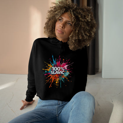 100% SLAVIC Colorful Splatter Cropped Hoodie product type
