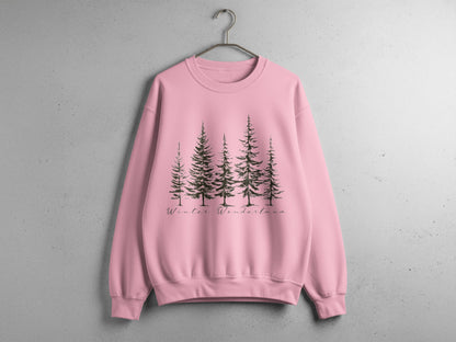 Winter Wonderland Graphic on Pink Sweatshirt