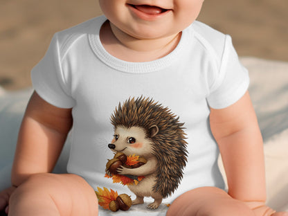 Cute Hedgehog with Acorns Baby One-Piece Product