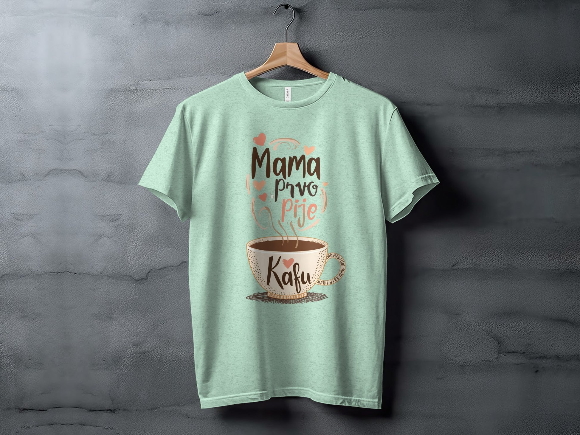 Mama Pije Kafu with Coffee Cup Graphic T-shirt