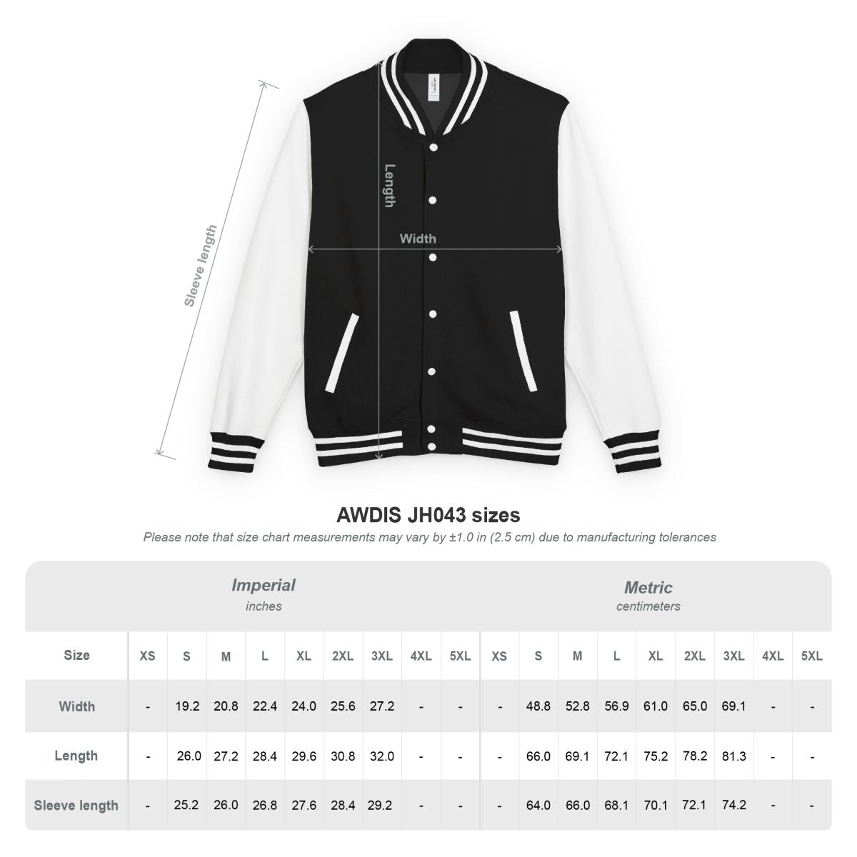 Classic Varsity Style Black and White Jacket