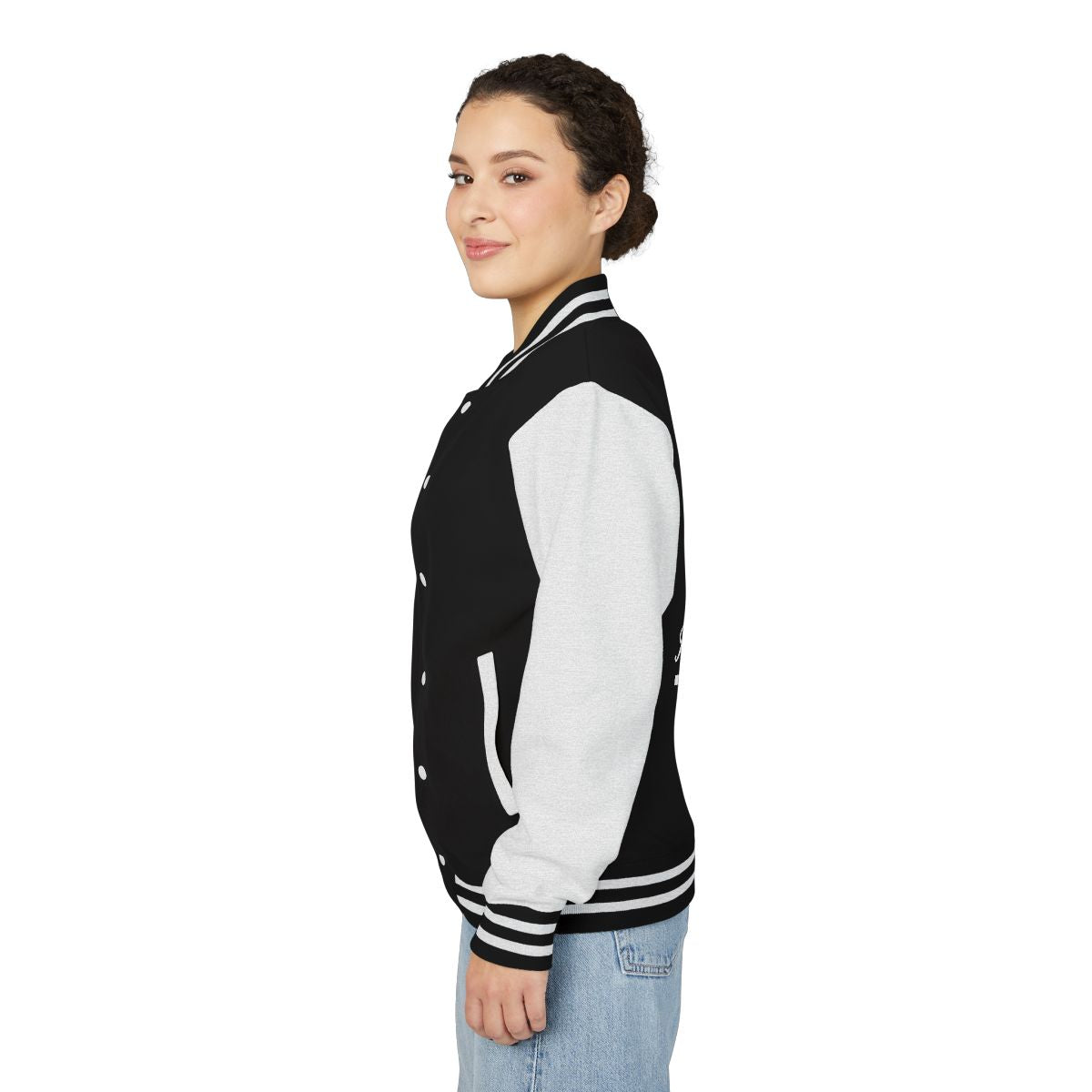 Stylish Black and White Varsity Jacket