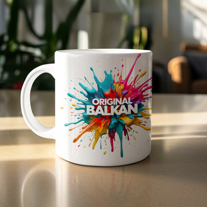 Original Balkan Colorful Paint Splash White Mug