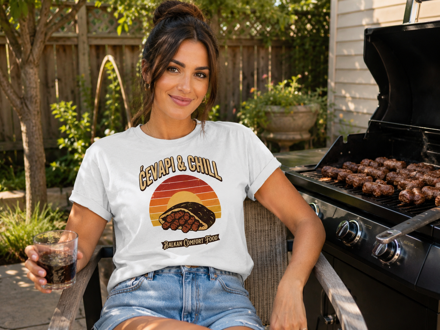 Cevapi & Chill Retro Sunset T-Shirt
