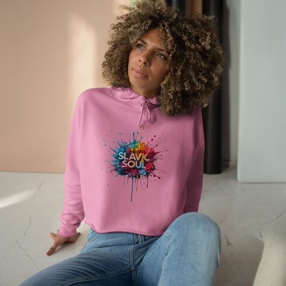 Pink Cropped Hoodie SLAVIC SOUL Paint Splash product type