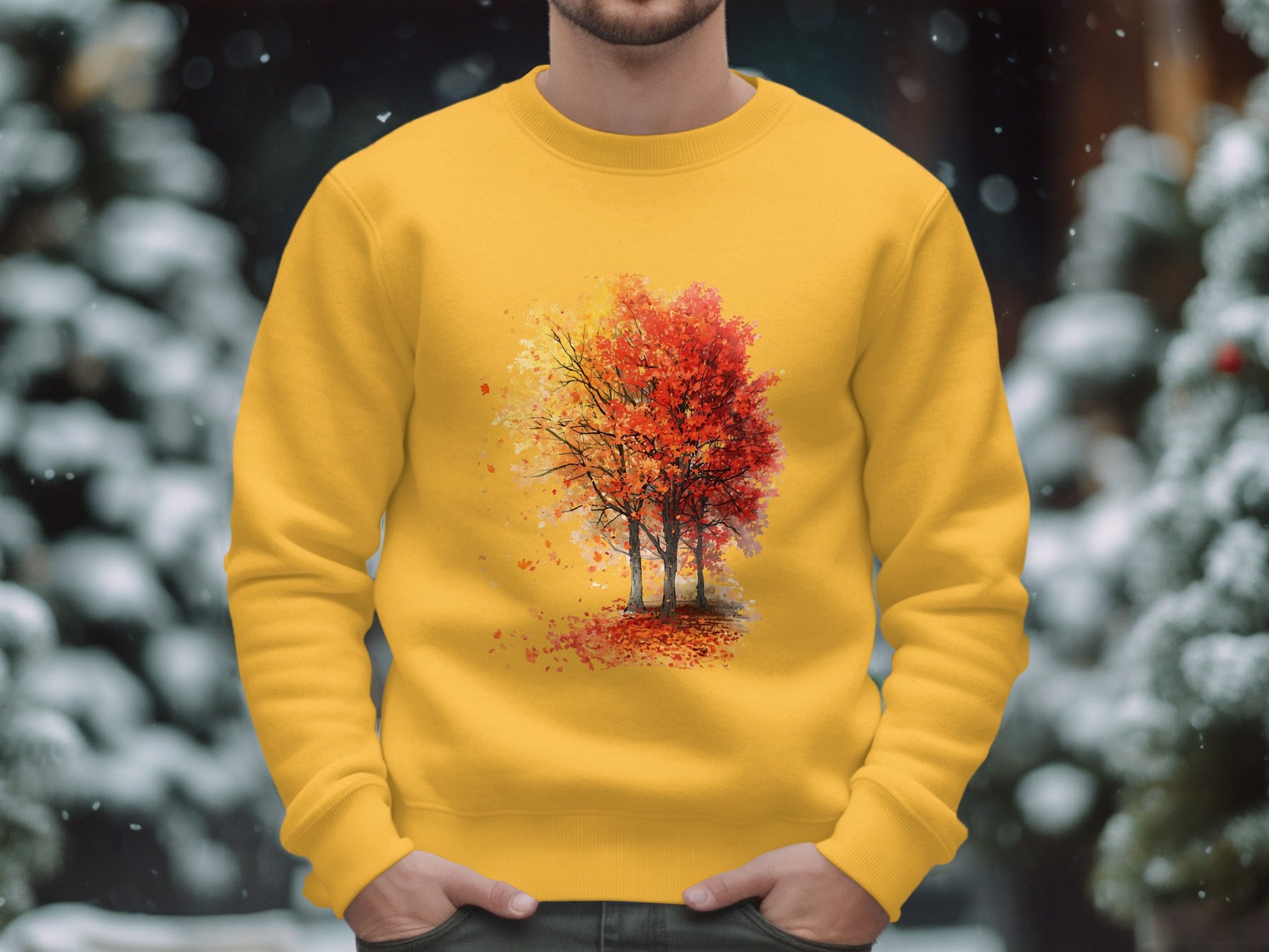 Autumn Colorful Tree Design Men's Sweatshirt product