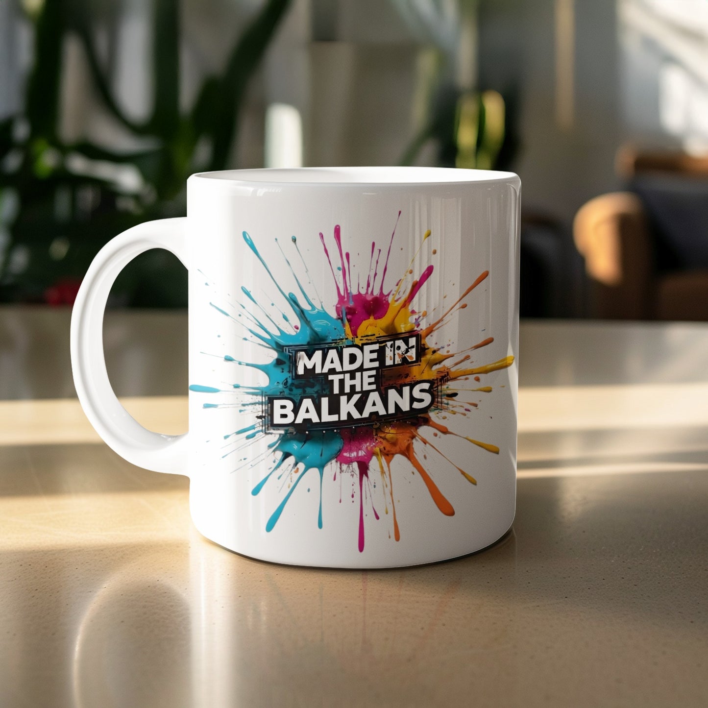 Made In The Balkans Paint Splatter Graphic Mug product type