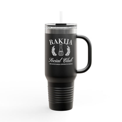 Rakija Social Club Travel Mug with Handle and Straw
