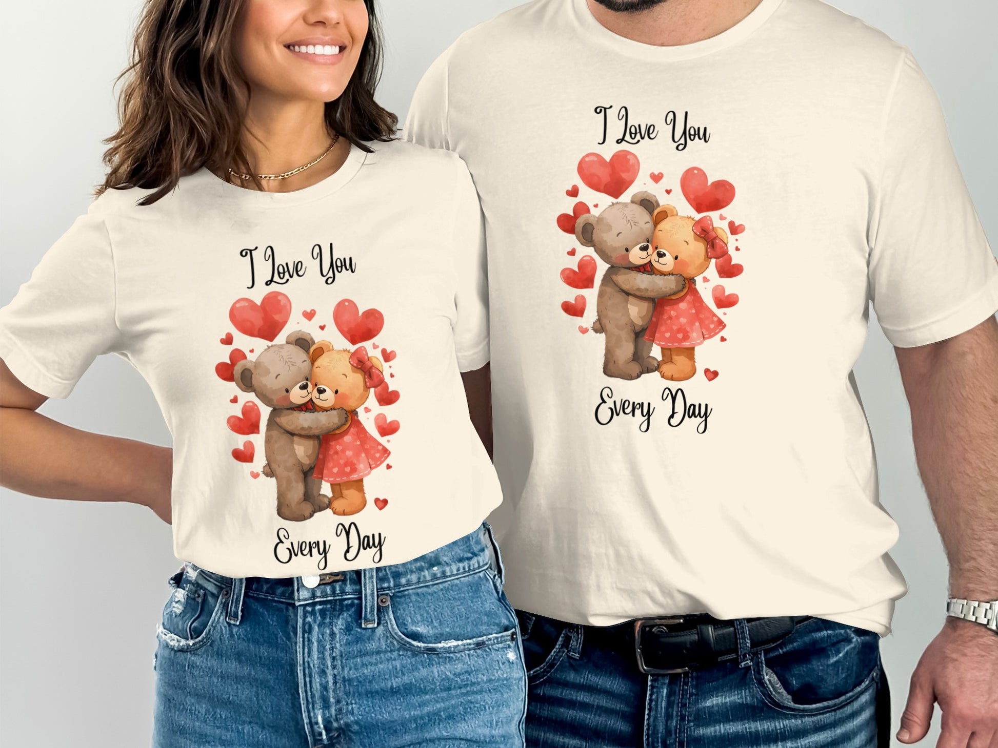 Cute Bear Couple I Love You Every Day T-shirt