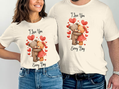 Cute Bear Couple I Love You Every Day T-shirt