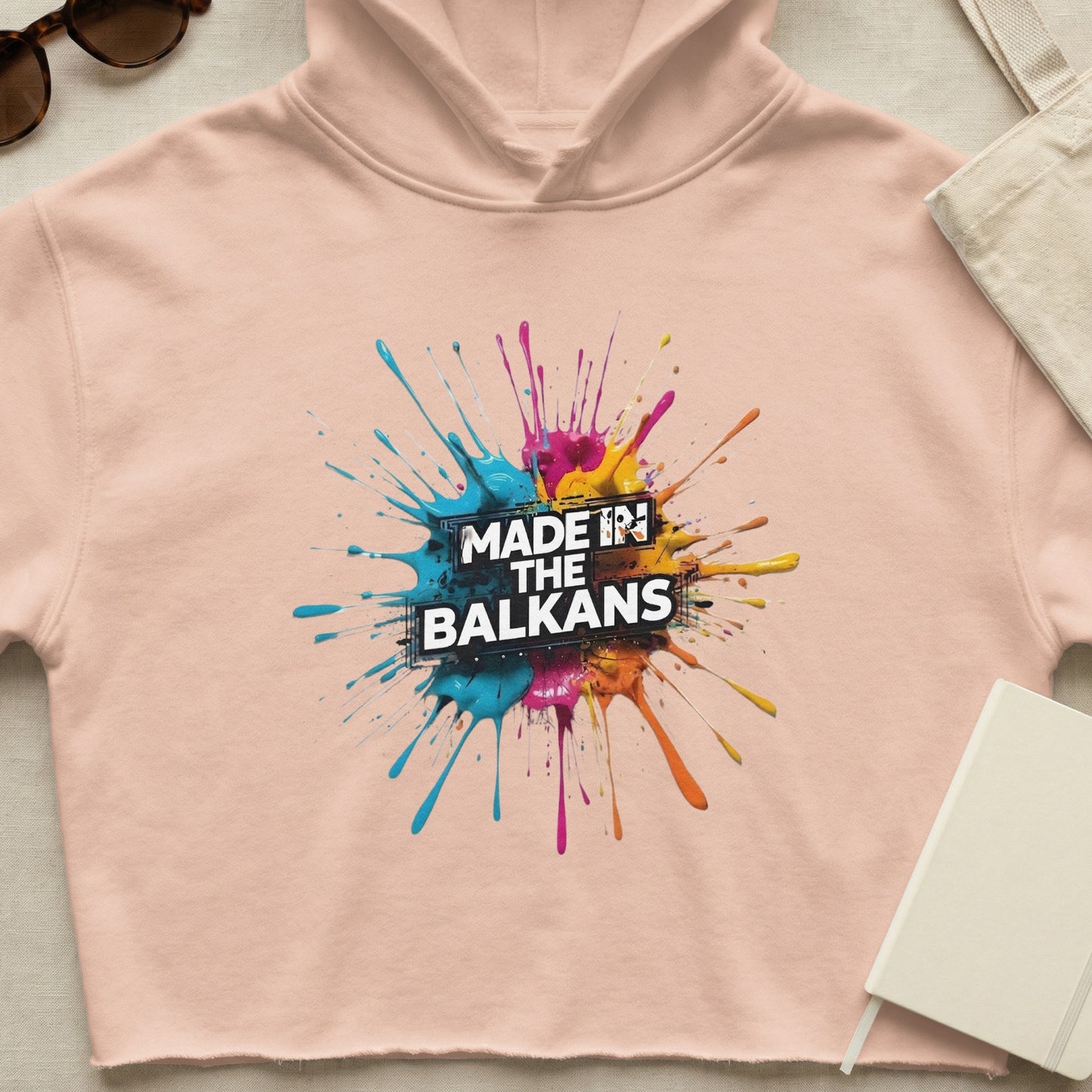 Vibrant Paint Splash Made In The Balkans Hoodie product type