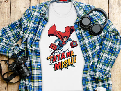 Fun Superhero Dad T-Shirt with Retro Comic Design