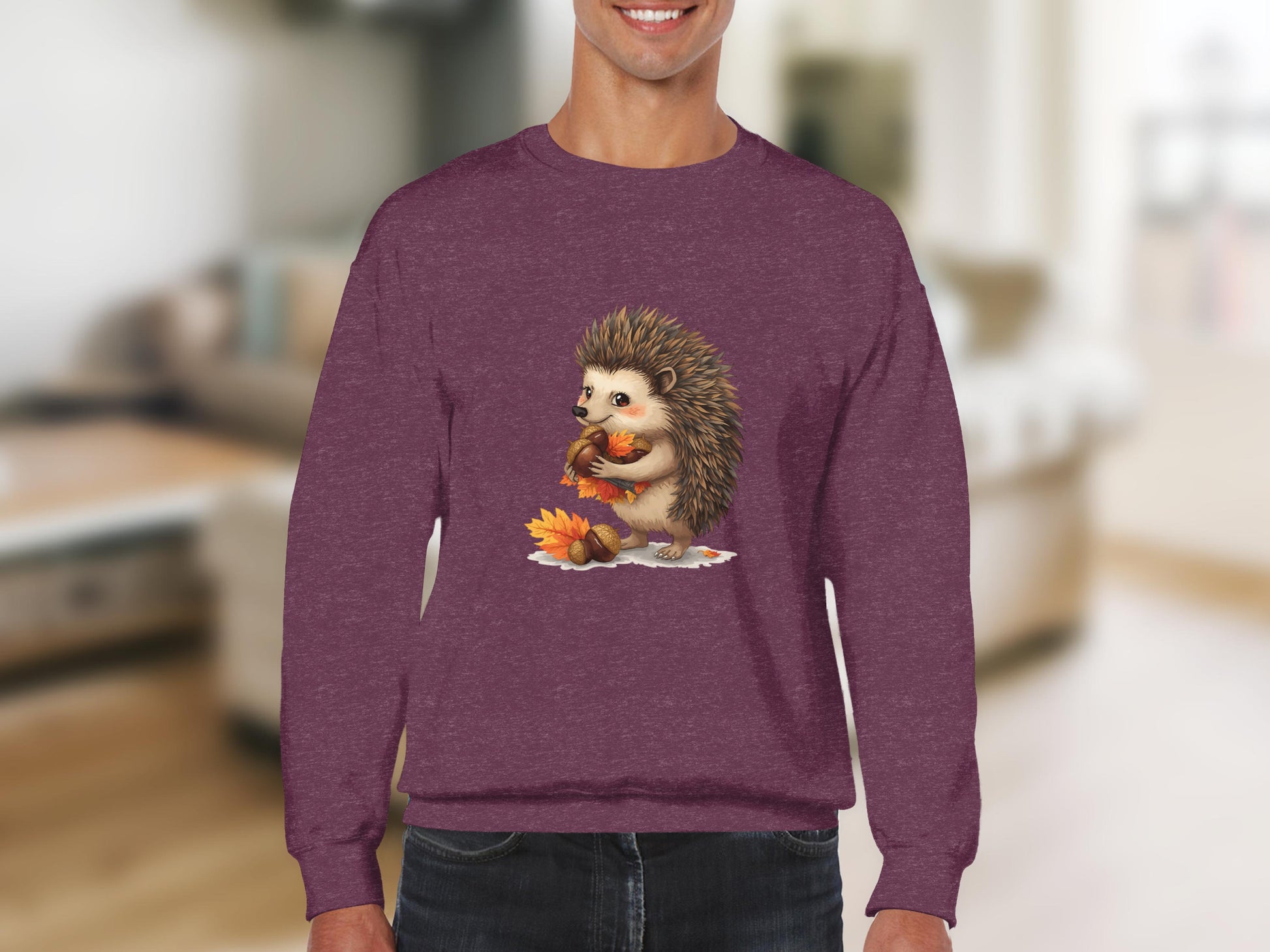 Adorable Hedgehog Autumn Design Sweatshirt product type