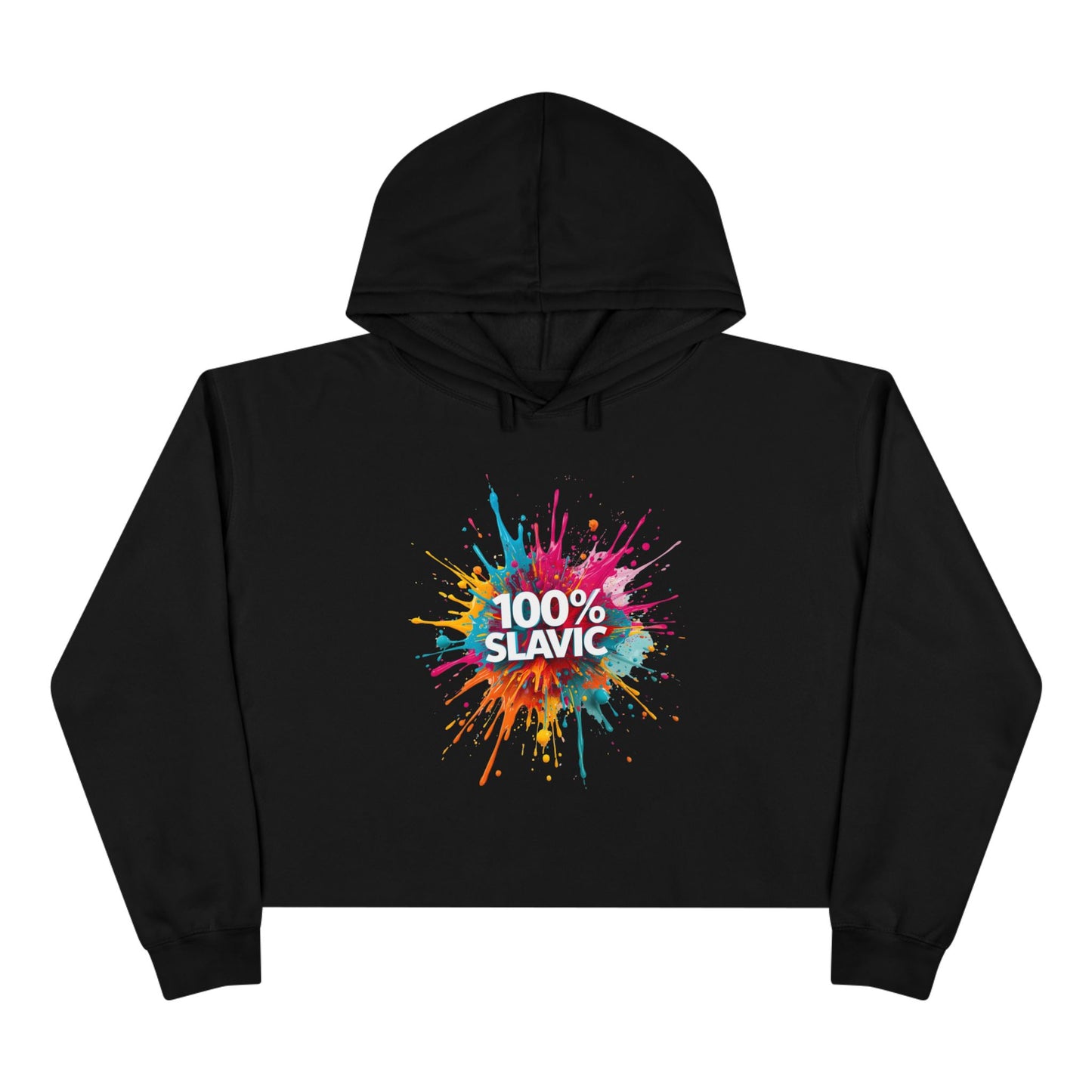 Black 100% Slavic paint splatter cropped hoodie product type