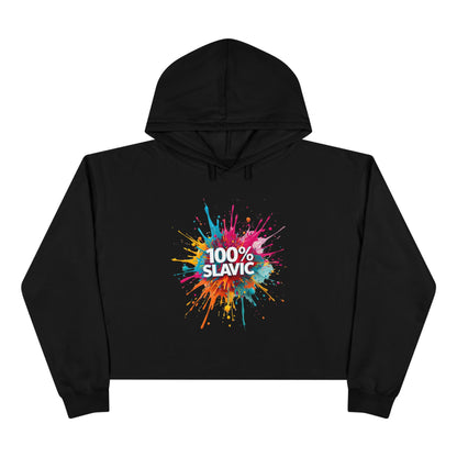 Black 100% Slavic paint splatter cropped hoodie product type