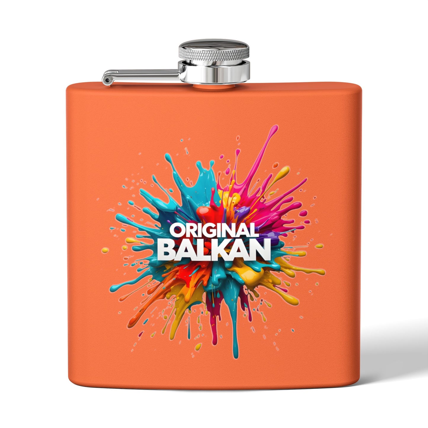 Orange Paint Splash Original Balkan Design Flask product type
