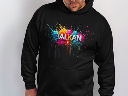 Balkan Colorful Paint Splash Design Hoodie product type