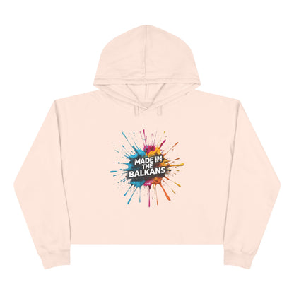 Blush Crop Hoodie Made In The Balkans Splatter Design product type