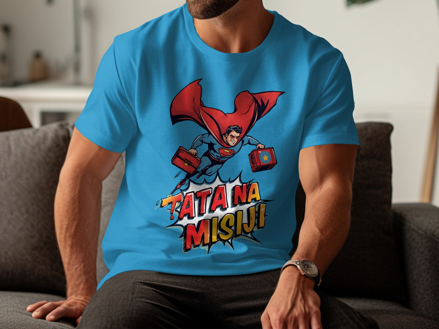 Superman Inspired Fun Tata Na Misiji T-shirt