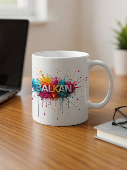 BALKAN vibrant paint splash white beverage cup product type