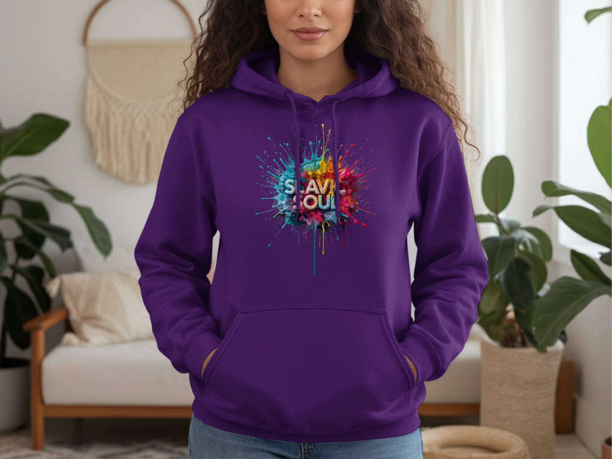 Purple Slav Soul Paint Splatter Design Hoodie product type