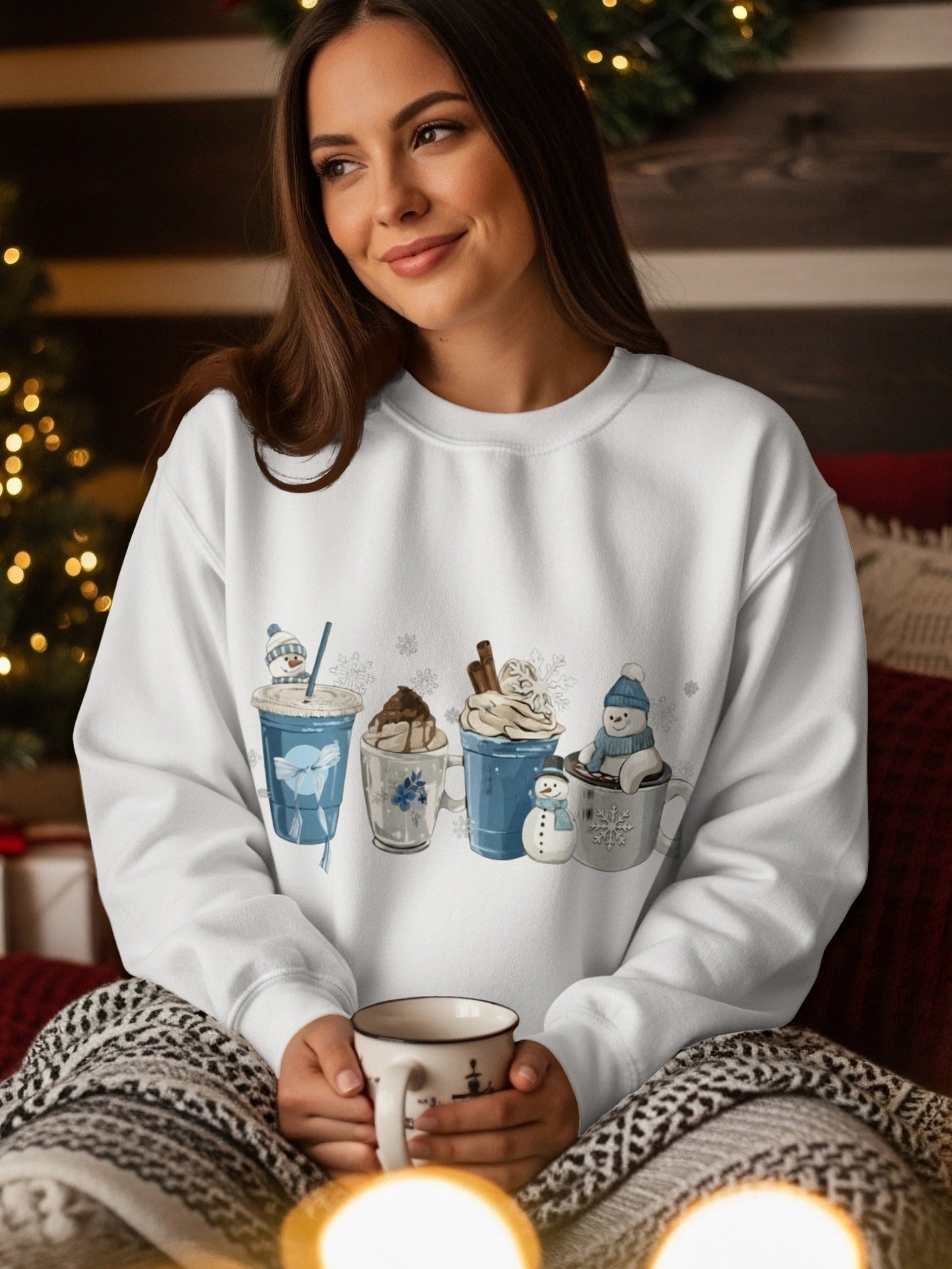 Cozy Holiday Hot Chocolate Themed Sweatshirt