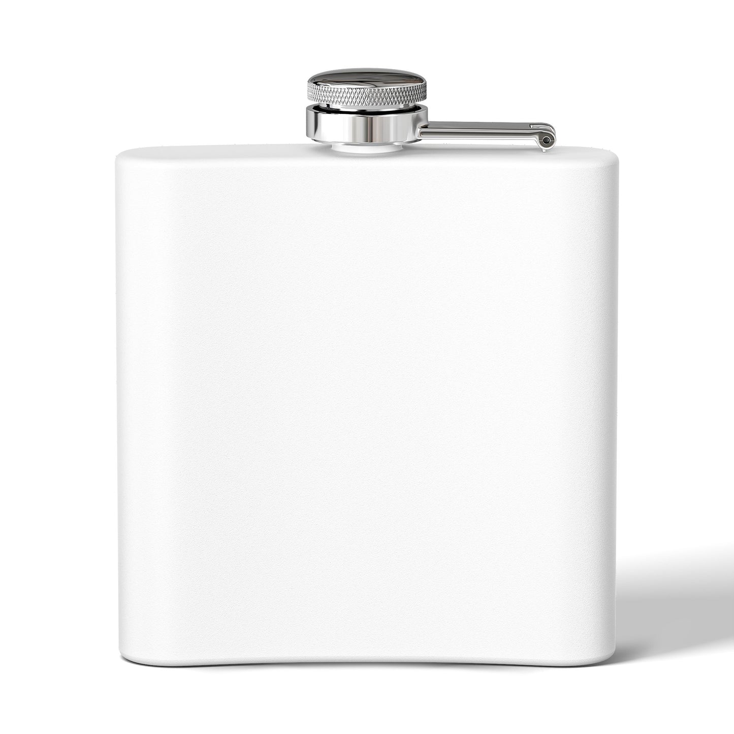White Plain Curved Edge Flask Shiny Cap product type