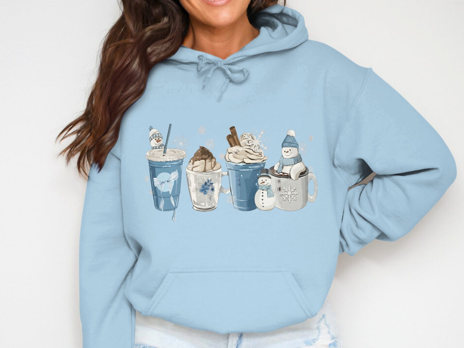 Cozy Winter-Themed Hot Beverage Hoodie