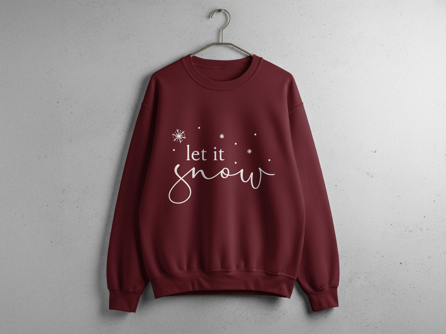 Let it snow sweatshirt with festive snowflake design