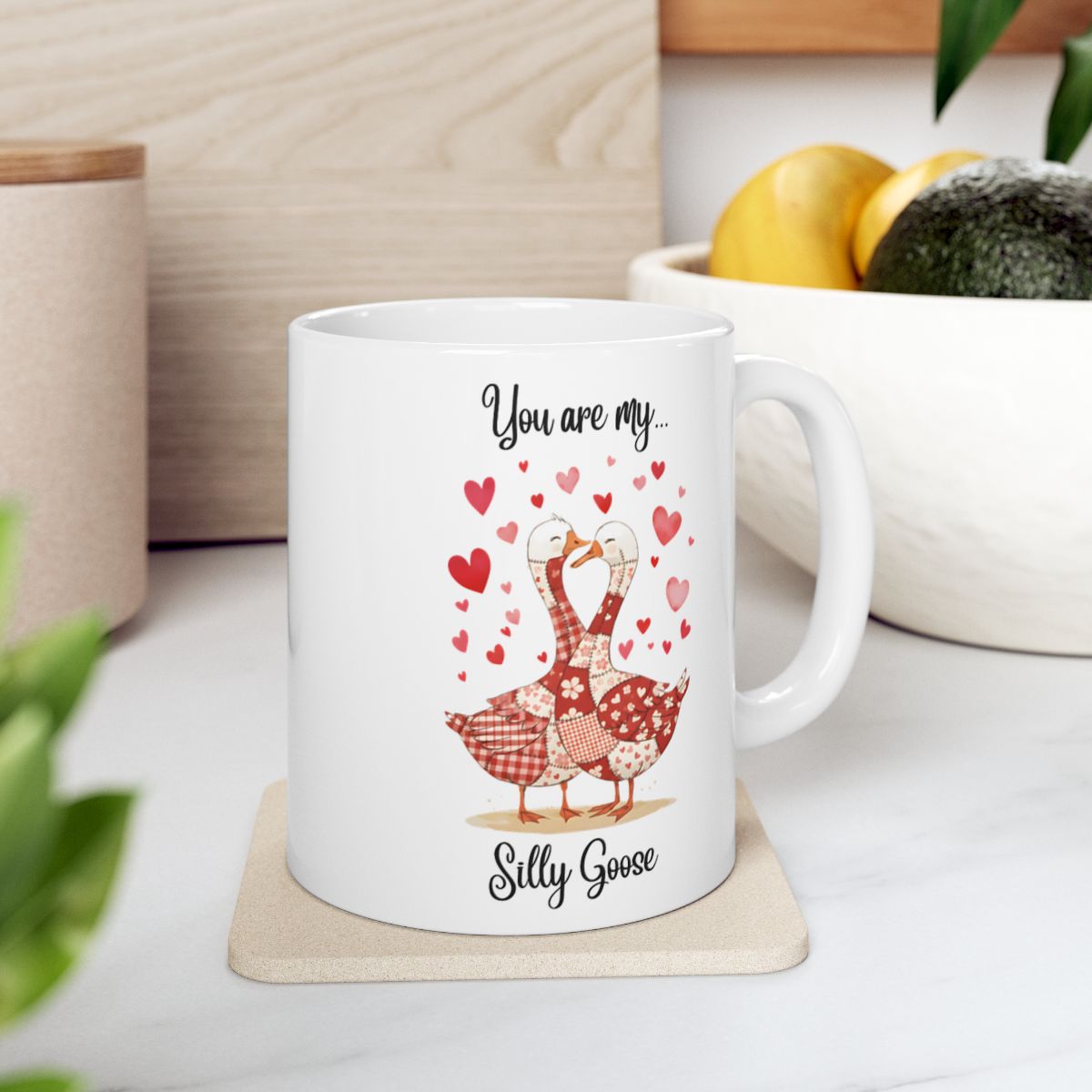 You Are My Silly Goose Mug with Cute Geese and Hearts