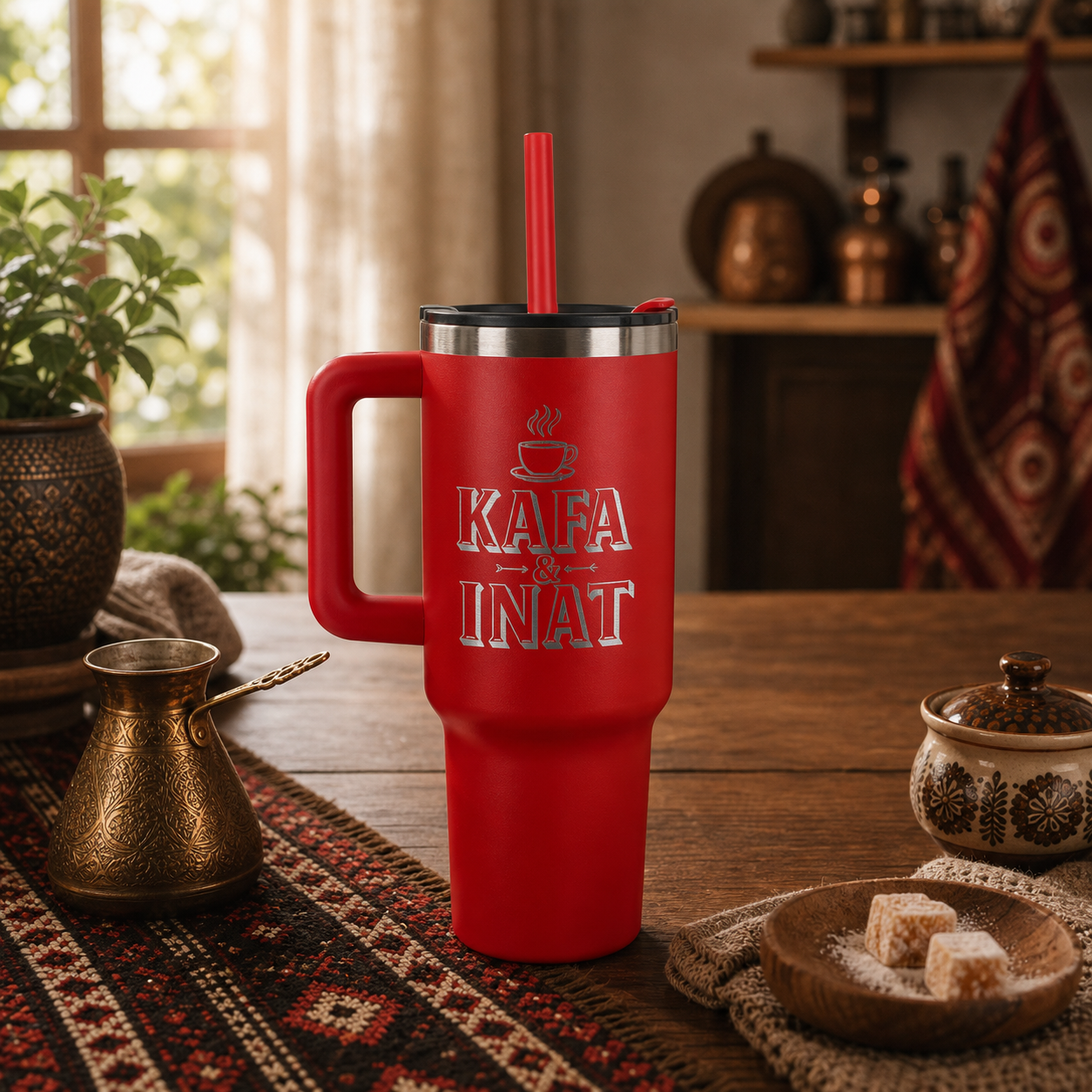 Lifestyle hero image for KAFA & INAT 40oz Tumbler