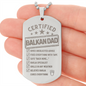 Certified Balkan Dad engraved dog tag necklace - dad gift