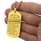 Engraved "Certified Balkan Dad" Necklace with Dog Tag