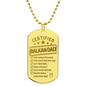 Engraved "Certified Balkan Dad" Necklace with Dog Tag