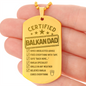 Engraved "Certified Balkan Dad" Necklace with Dog Tag