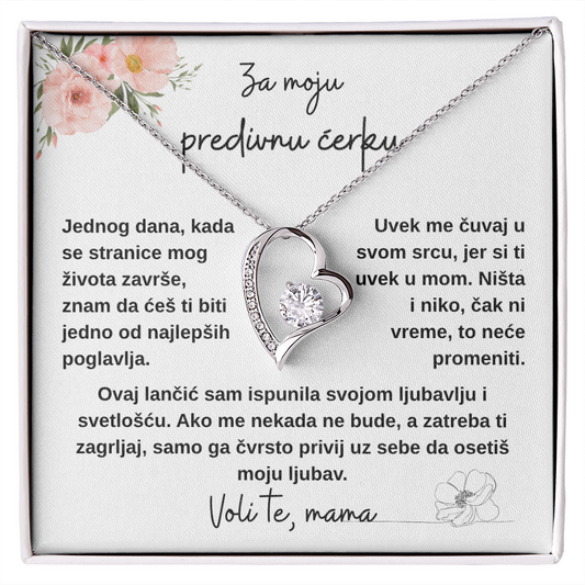 Mamina ljubav zauvek uz tebe – ogrlica za ćerku