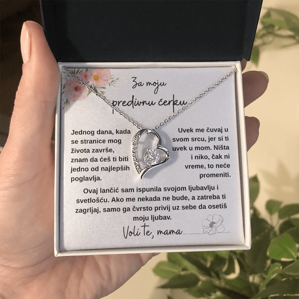 Mamina ljubav zauvek uz tebe – ogrlica za ćerku