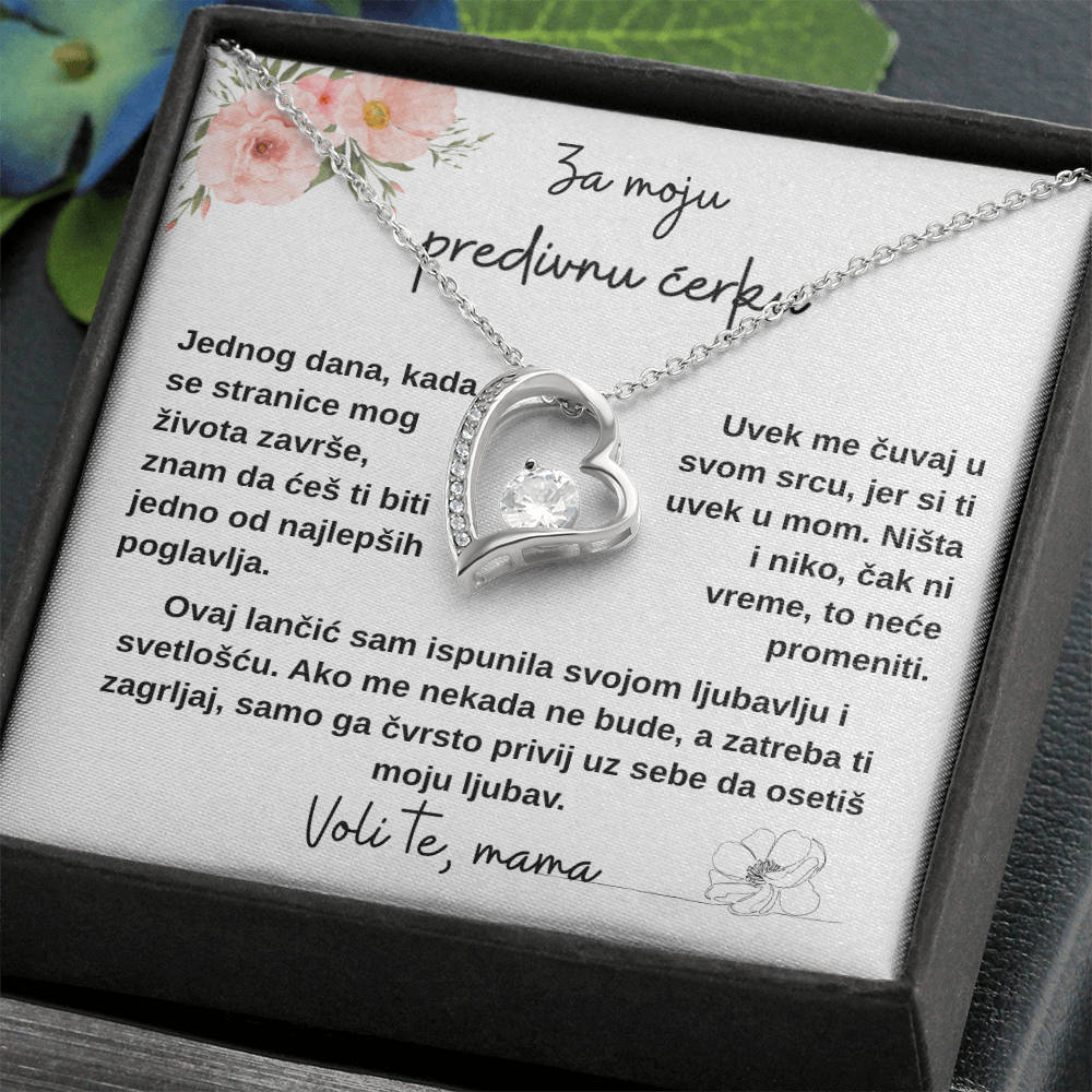 Mamina ljubav zauvek uz tebe – ogrlica za ćerku