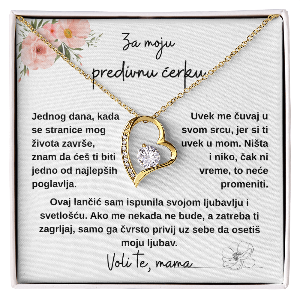 Mamina ljubav zauvek uz tebe – ogrlica za ćerku