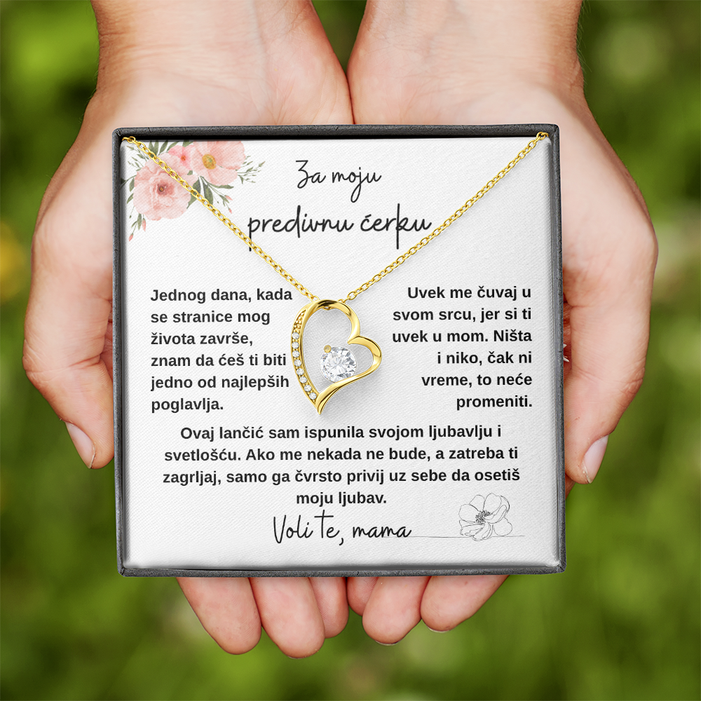 Mamina ljubav zauvek uz tebe – ogrlica za ćerku